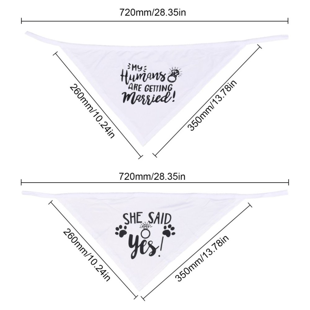 New set of 2 pet bandana for engagement / wedding for dog / cat - Picture 4 of 6